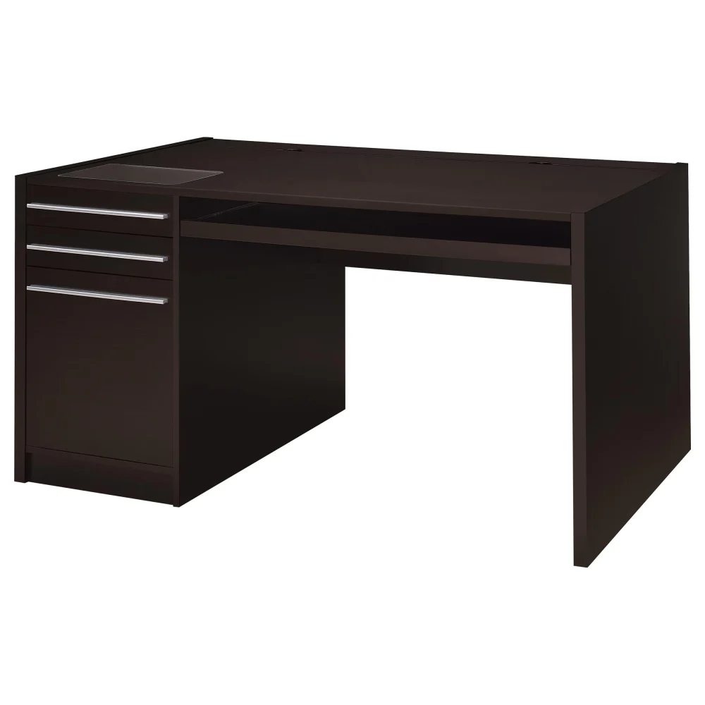 Halston 3-Drawer Connect-it Office Desk Cappuccino Versatile Workspace