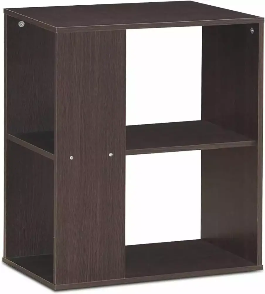 Brown 3-Tier End Table with Open Storage - Side Table with Foot Pads for Living Room or Bedroom