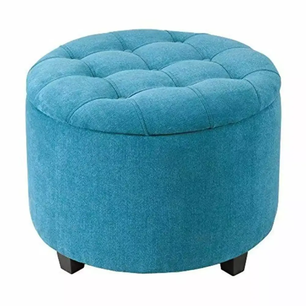 Madison Park Sasha Round Ottoman with Shoe Storage Insert