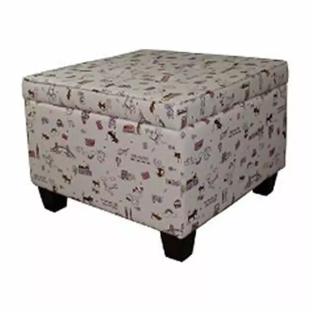 ORE International 18.75 Tall Storage Ottoman with Kids Print