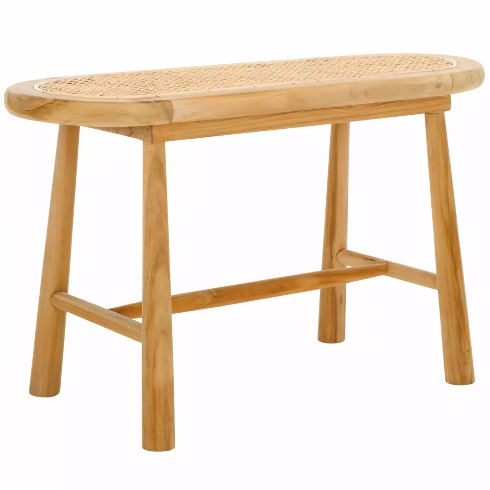 SAFAVIEH Anikka Rattan Bench Natural 30.9 in W x 11.8 in D x 18.1 in H