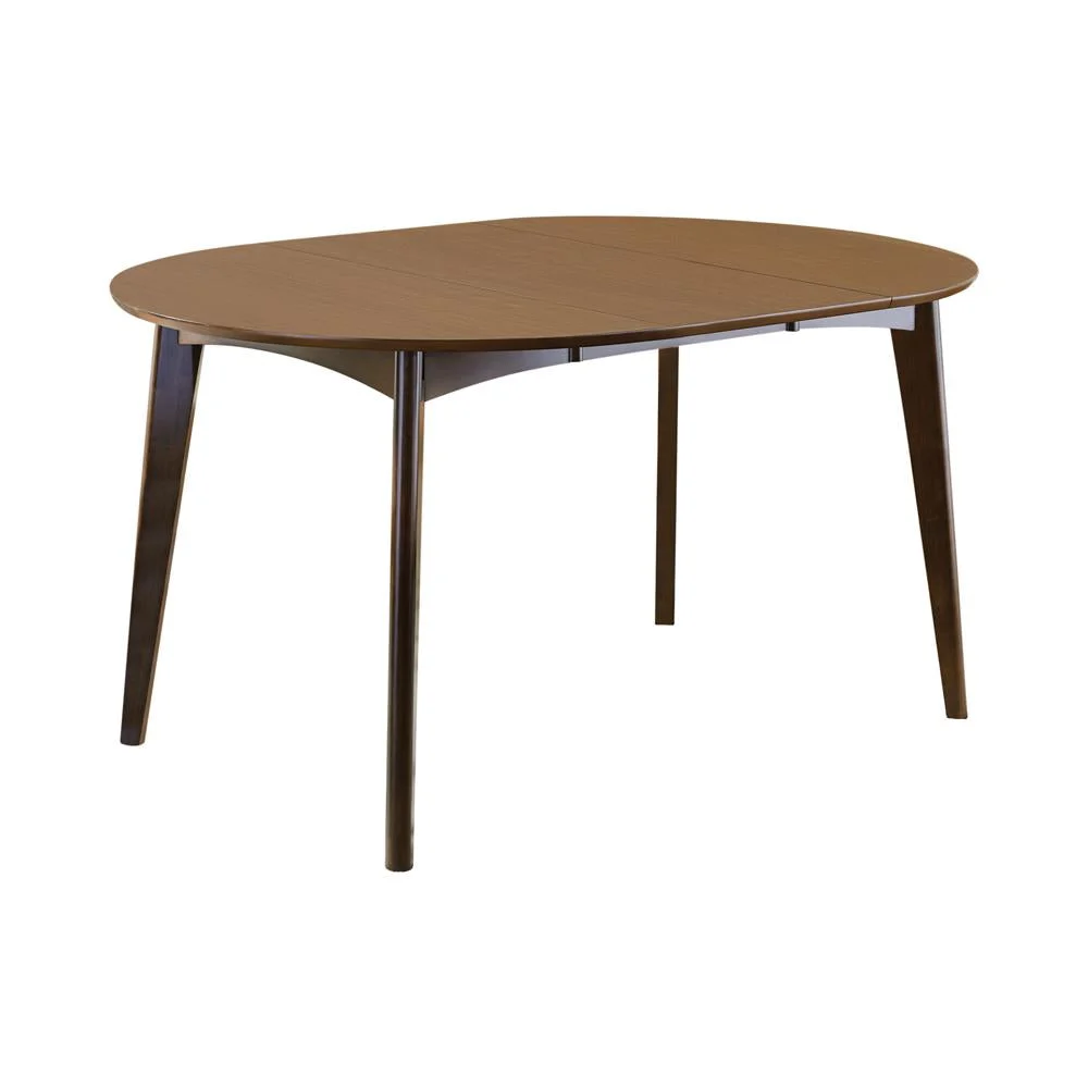 Jedda Oval Dining Table Dark Walnut Modern Kitchen Table with Wooden Top