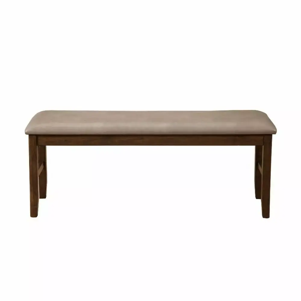 Rubberwood Dining Bench With Padded Upholstery in Brown - Saltoro Sherpi
