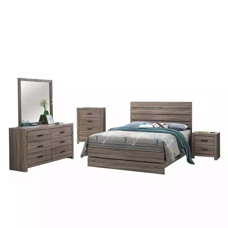 Brantford 5-piece Queen Panel Bedroom Set in Barrel Oak