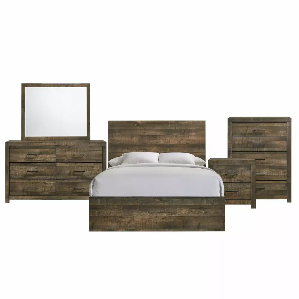 Picket Houtilize Furnishings Beckett King Panel 5PC Bedroom Set