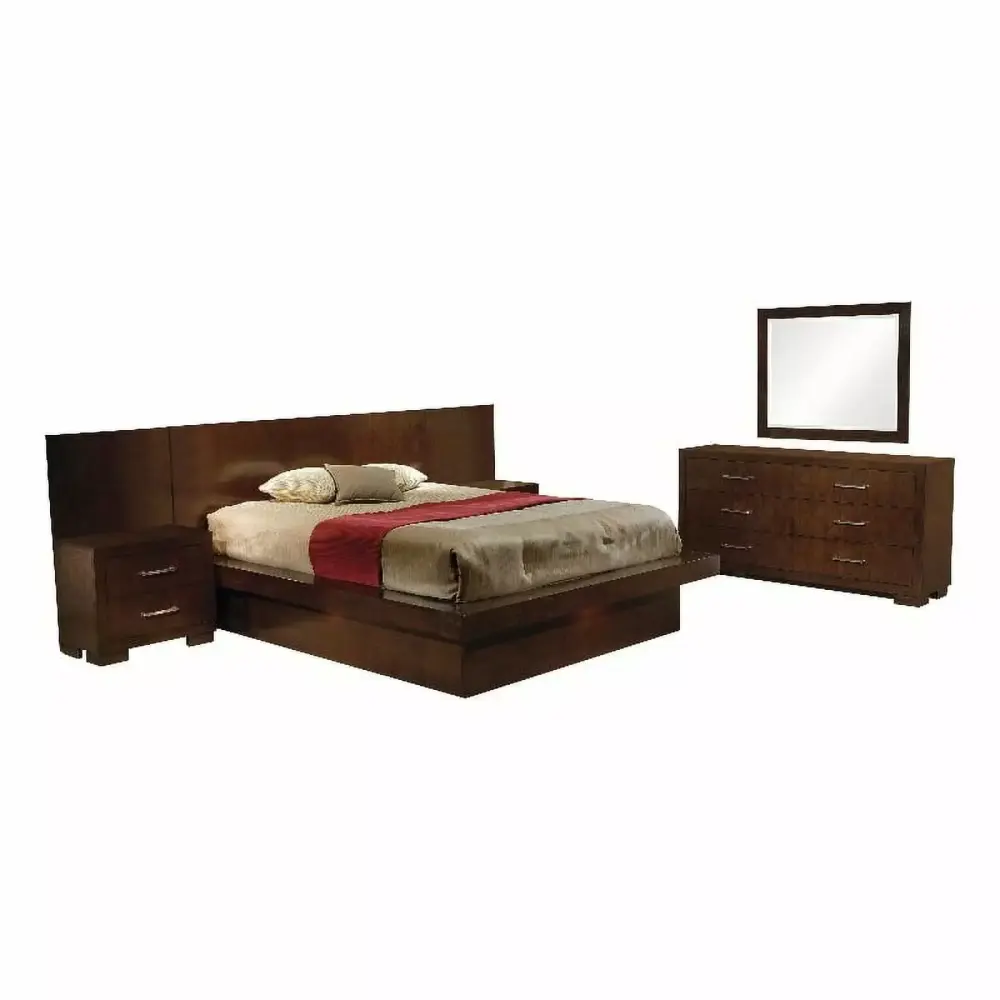 Pemberly Row 5-Piece Wood California King Panel Bedroom Set in Cappuccino - Luxurious Design