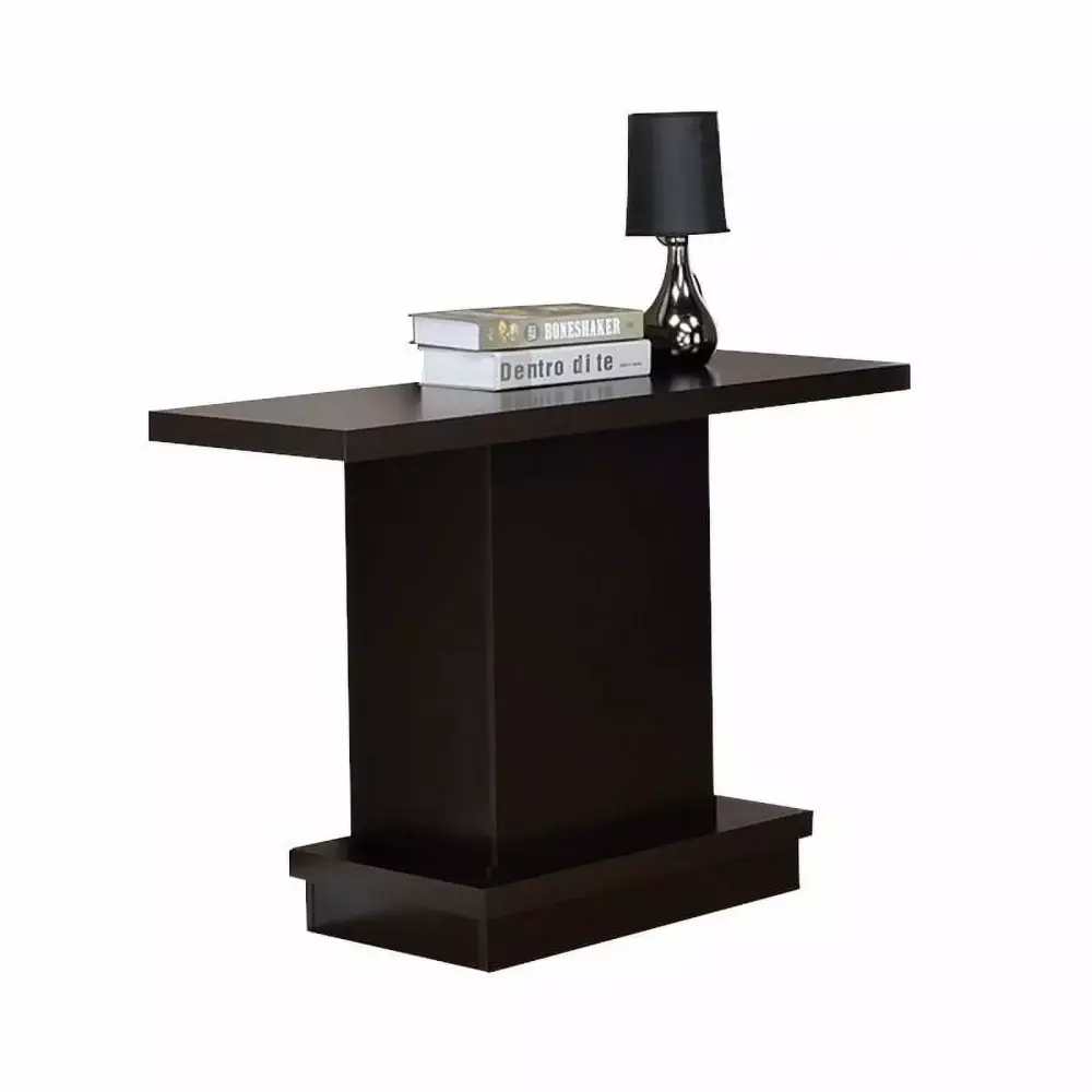 Bowery Hill Modern Cappuccino Pedestal Console Table Elegant Entryway Furniture