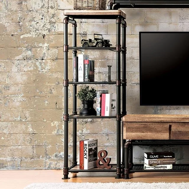 Kebbyll Antique Black Natural Tone Pier Cabinet for Storage