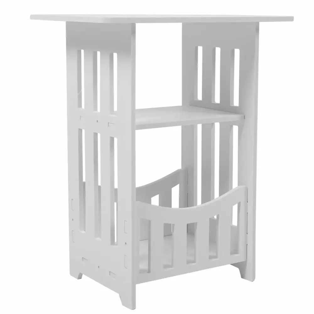 White PVC Wood Plastic Board Bedroom Nightstand Small Furniture