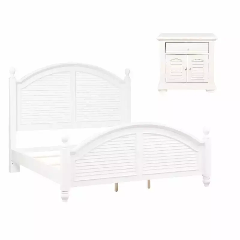 Home Square 2pc Queen Poster Bed and Night Stand Set