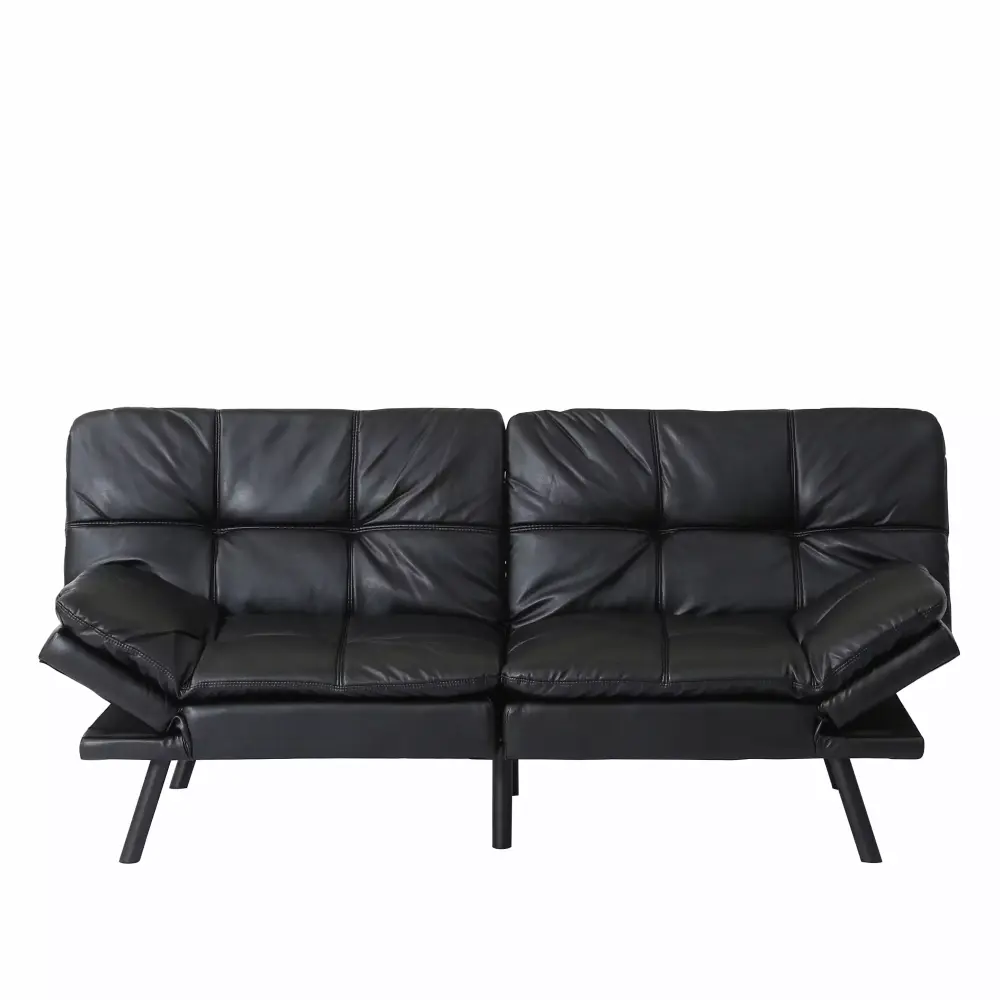 ABC Modern Memory Foam Convertible Futon Couch Bed with CertiPUR-US Certified PU Leather