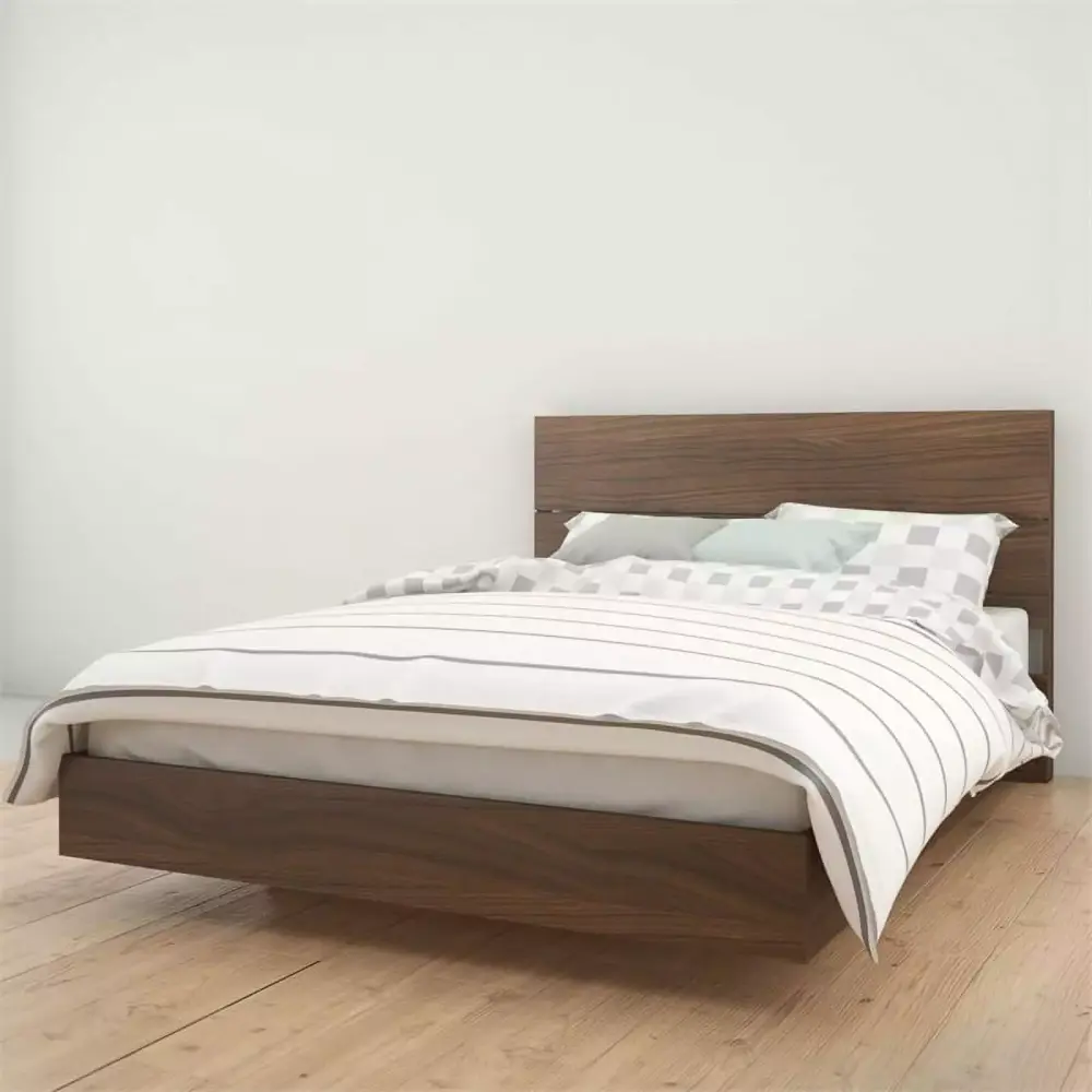 Atlin Designs Modern Wood 2 Piece Queen Size Bedroom Set in Mahogany