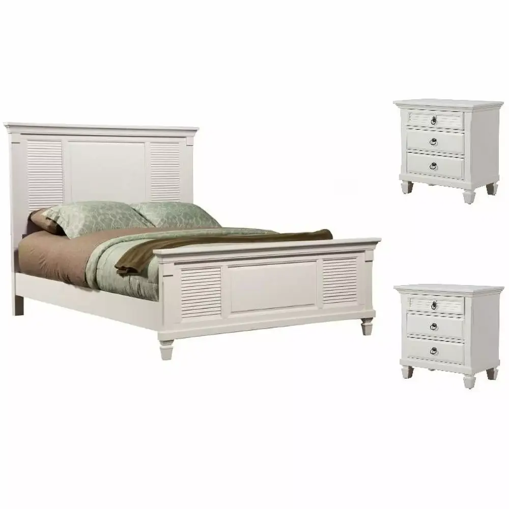 Home Square 3-Piece Set with Winchester Nightstands Queen Panel Bed