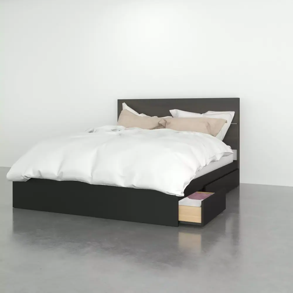 Nexera 2 Piece Queen Size Bedroom Set in Ebony and Black