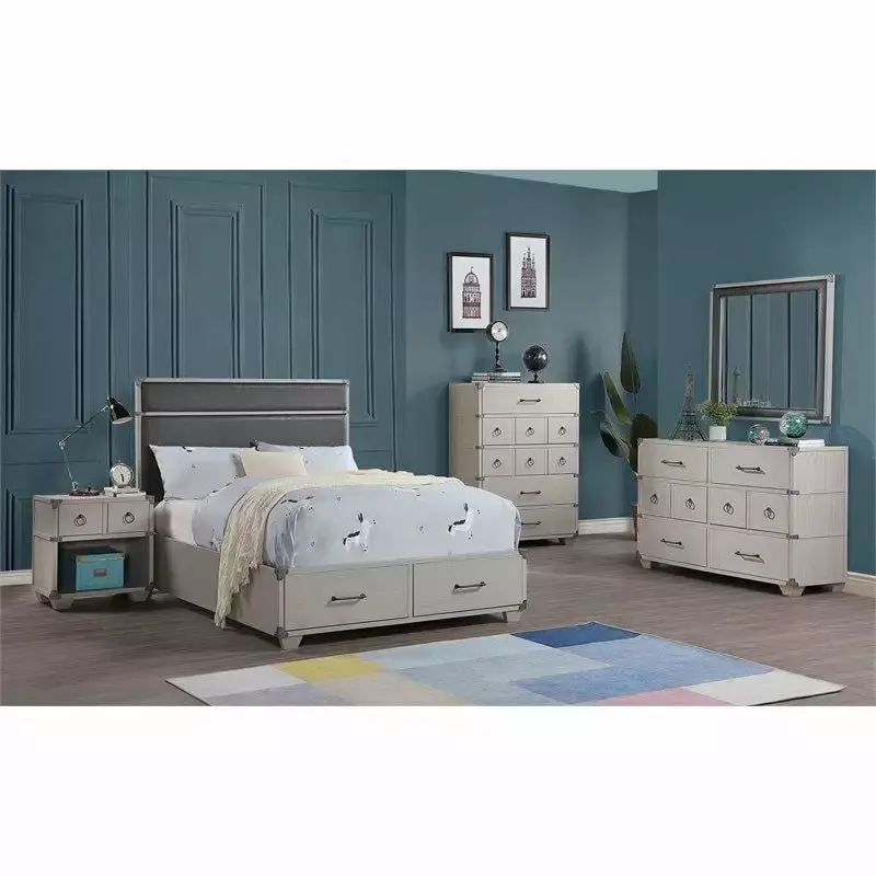 Modern Gray Wood Bedroom Set by Acme Orchest 36130T-S-5pcs - Contemporary Bedroom Decor