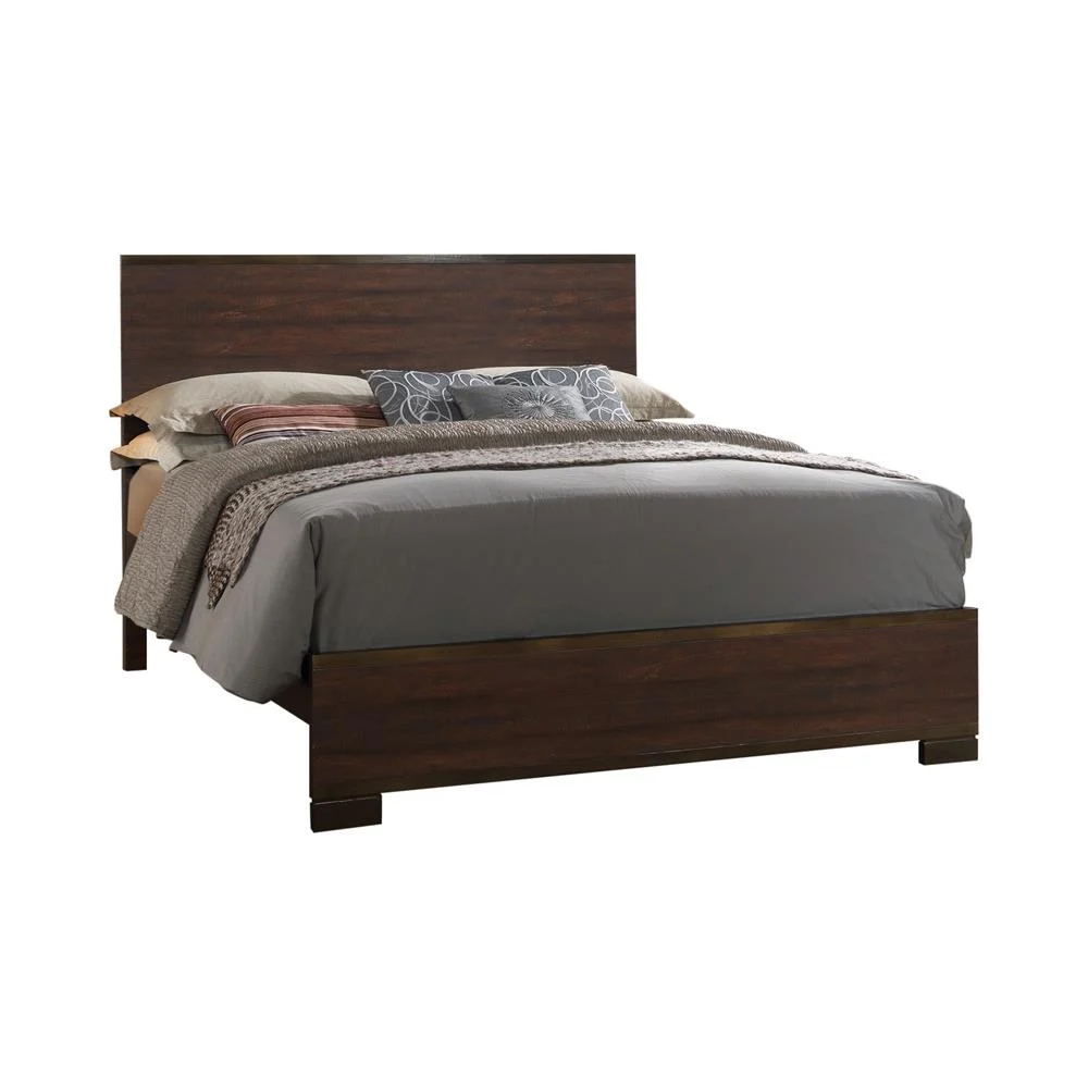 Edmonton Queen Panel Bed in Rustic Tobacco Finish