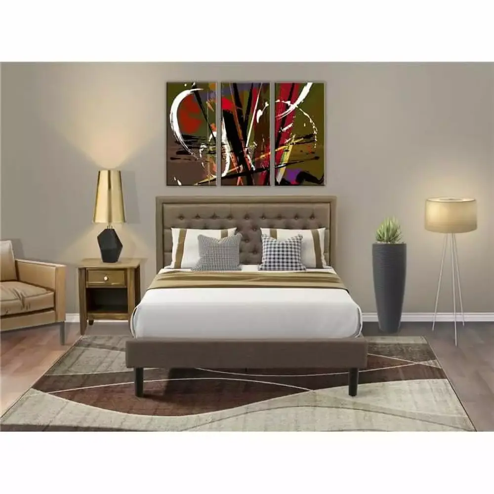 2 Piece Kendall Queen Size Bedroom Set in Black - Modern Minimalist Bedroom Furniture