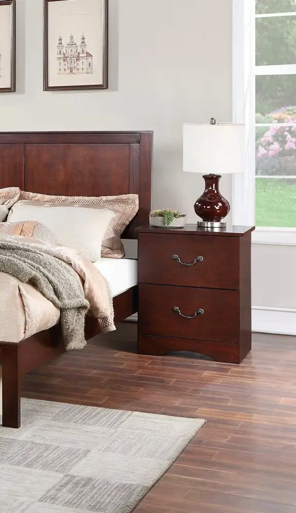 Modern Gorgeous 4pc Queen Size Bed w Underbed Drawer Dresser Mirror Nightstand Bedroom Furniture Browns Finish
