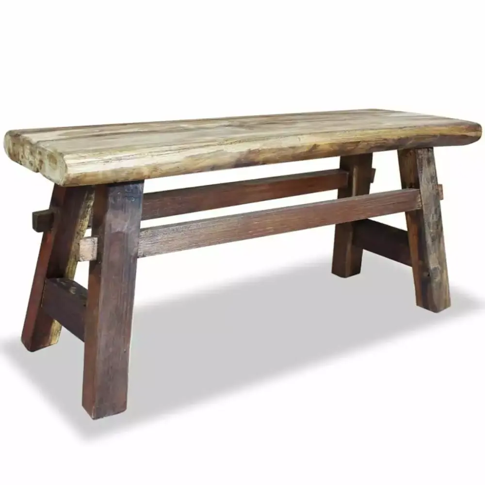 vidaXL Solid Reclaimed Wood Bench 39.4x11x16.9 Inches