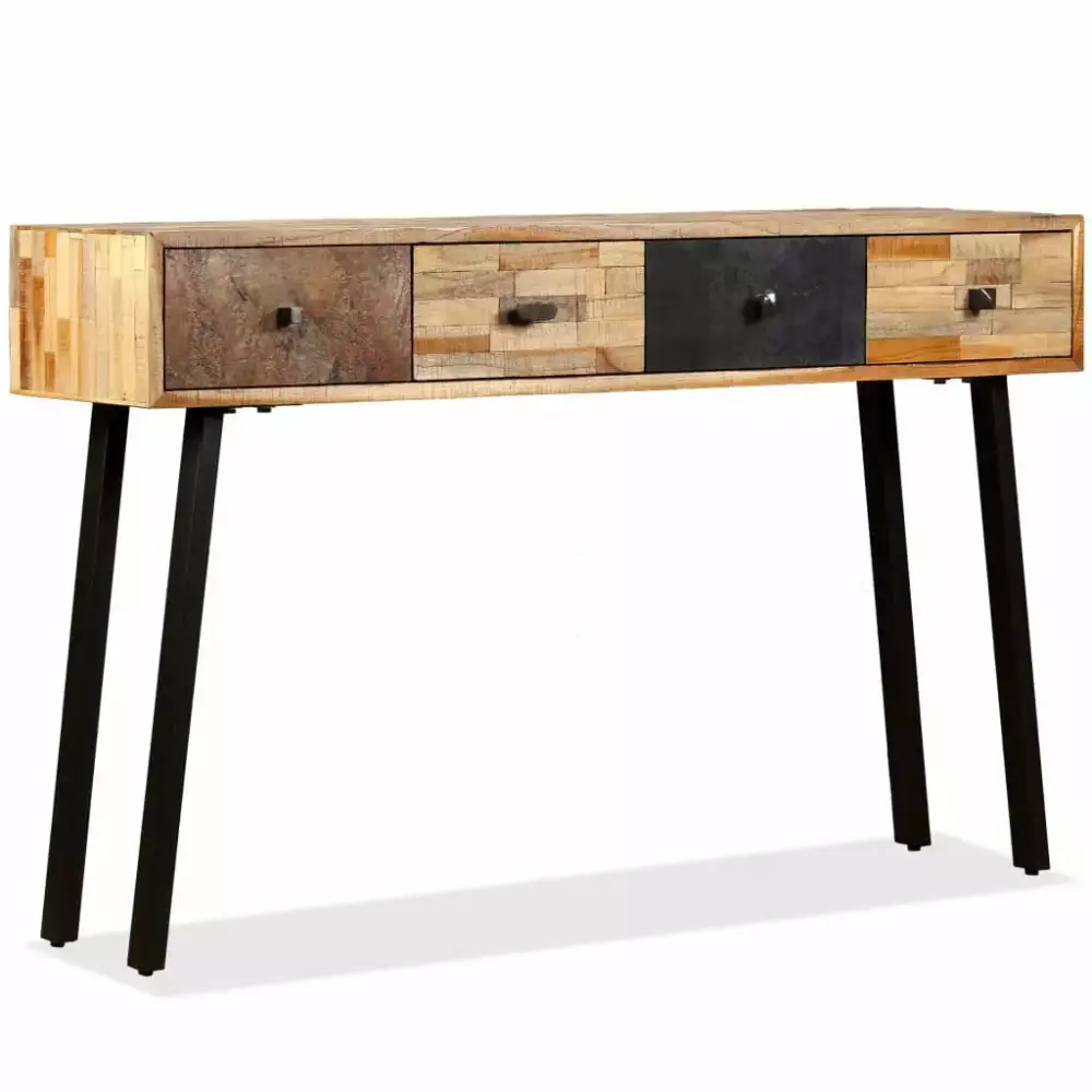 vidaXL Solid Reclaimed Teak Console Table 47.2x11.8x29.9 - Eco-Friendly Entryway Table