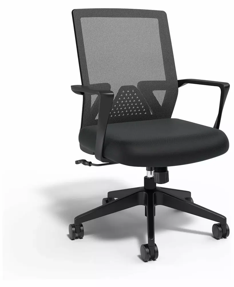 Ergonomic Home Office Chair High Back Armchair Computer Desk Recliner with Footrest Mesh Back Lumbar Support and Wheels Grey