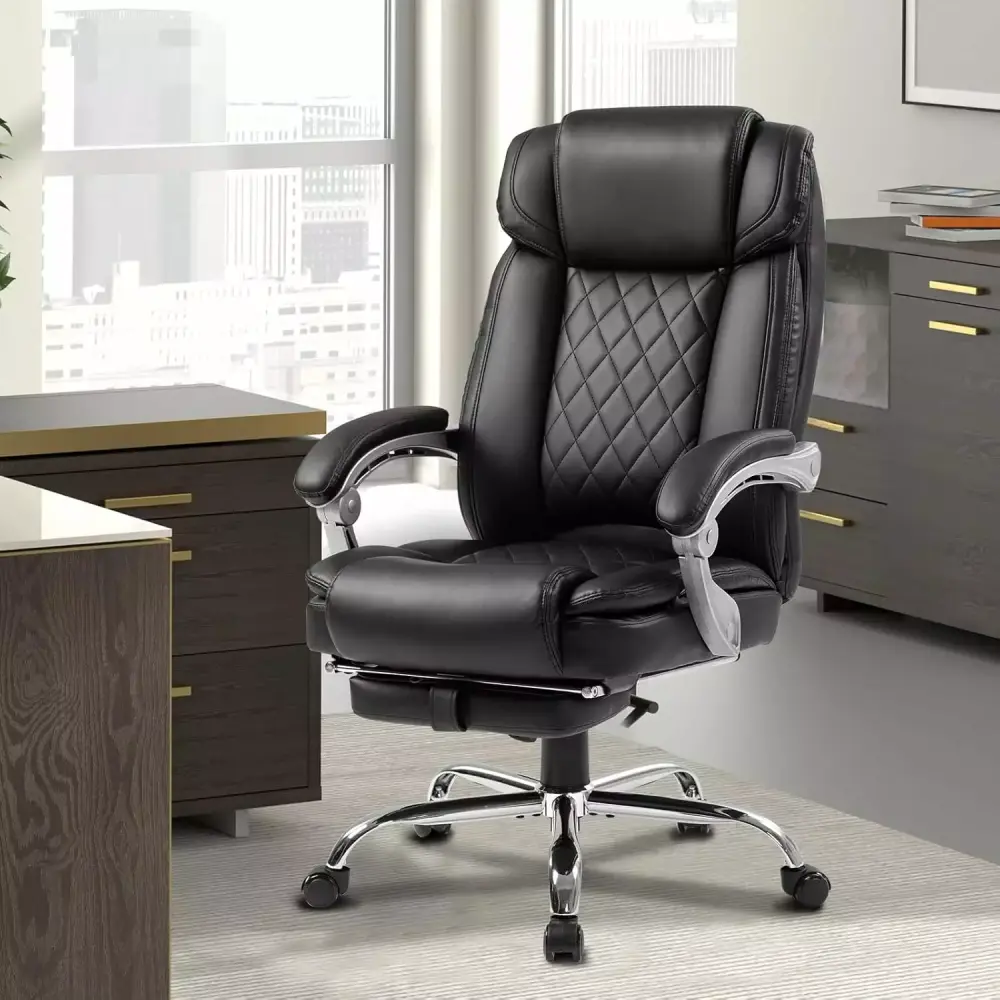 Ergonomic Executive Office Chair with Footrest, Massage, and Heating Function - 400LBS Capacity