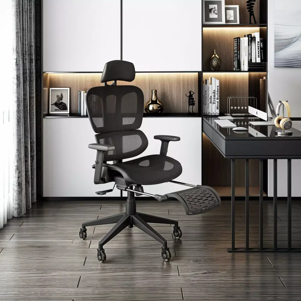 Techni Mobili Ultimate Reclining Ergonomic Mesh Office Chair with Footrest