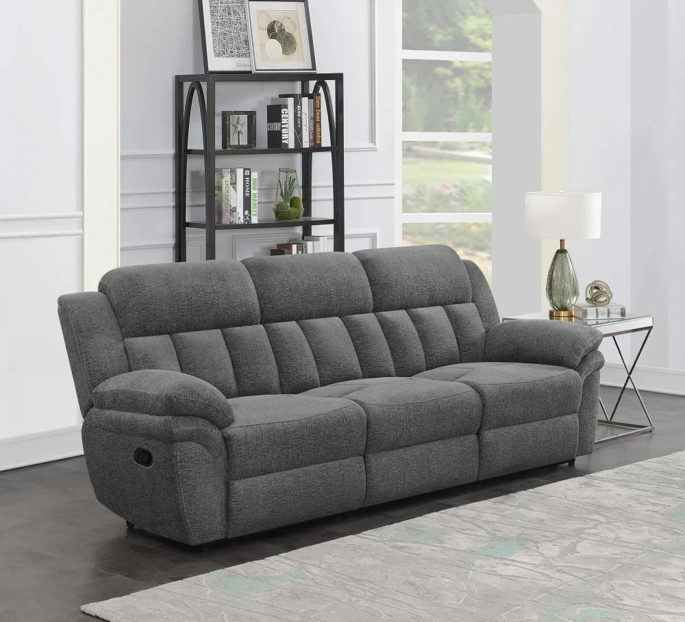 Bahrain Upholstered Motion Sofa Charcoal - Power Reclining Living Room Sofa