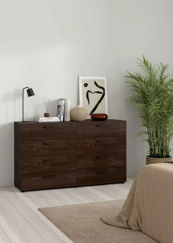 MONSLIPA Rotating White Drawer Dresser - 6 Drawer Storage Cabinet for Home Office or Bedroom