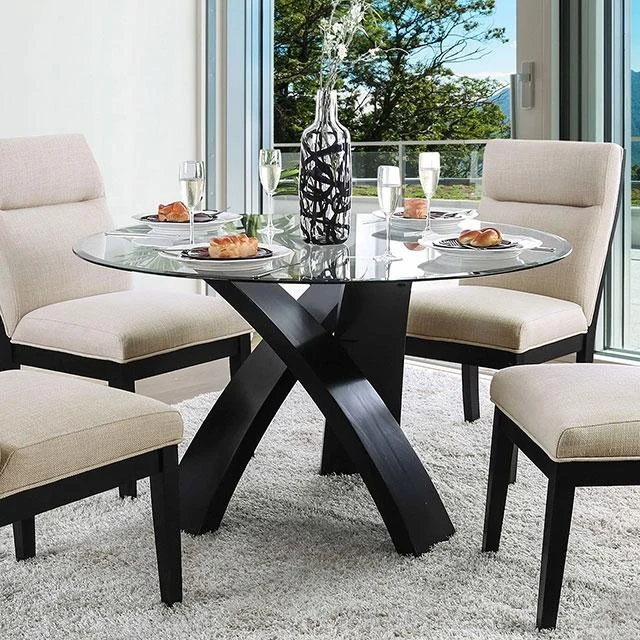 Jasmin Black White Round Dining Table Contemporary Kitchen Furniture
