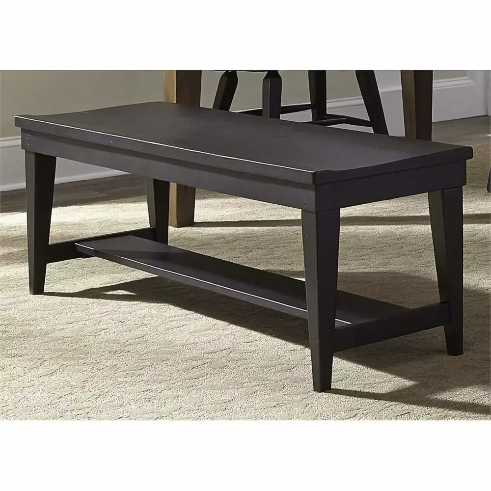 Liberty Furniture Hearthstone Dining Bench in Rustic Black for Kitchen or Dining Room