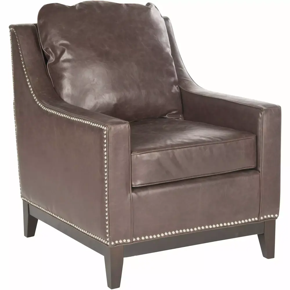 SAFAVIEH Colton Rustic Glam Upholstered Club Chair Antique Brown