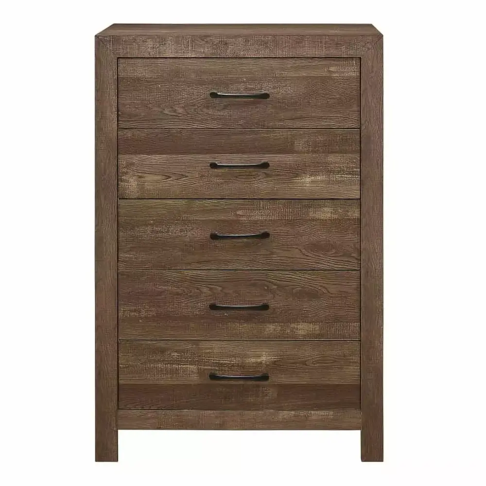 Corbin Gatherion Chest with Embossed Faux-Wood Veneer in Rustic Brown Finish