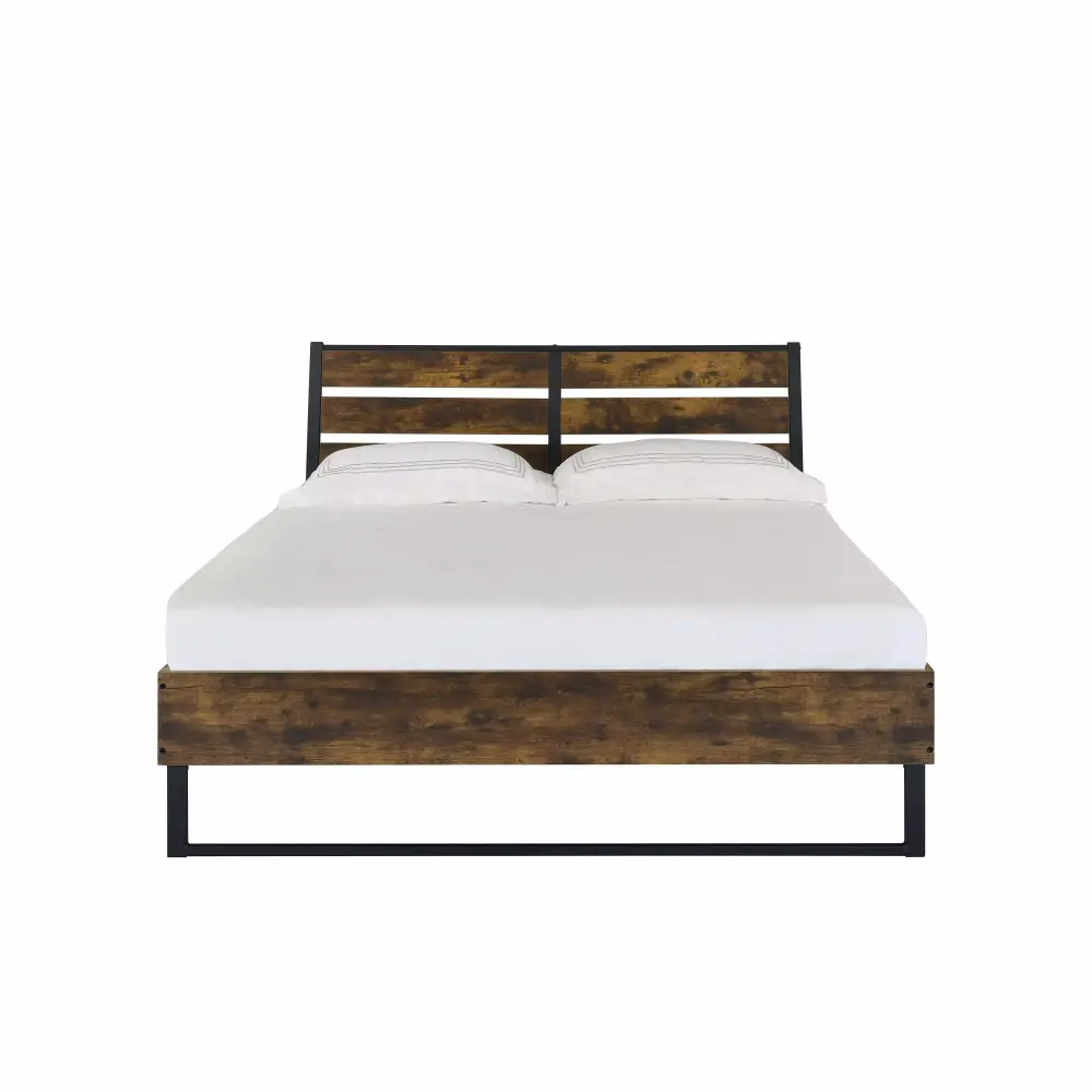 Acme Juvanth Rustic Oak & Black Finish Eastern King 6-Piece Bedroom Set