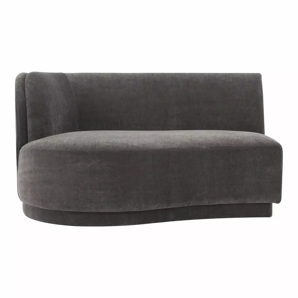 Moe's Home Yoon 2 Seat Left Chaise with Umbra Grey Finish - Contemporary Design