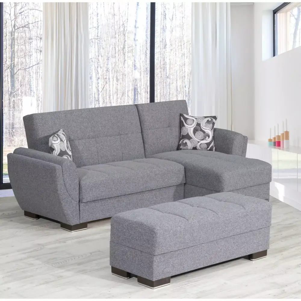Armada Air Lounge Sectional Ottoman in 113 Gray Fabric
