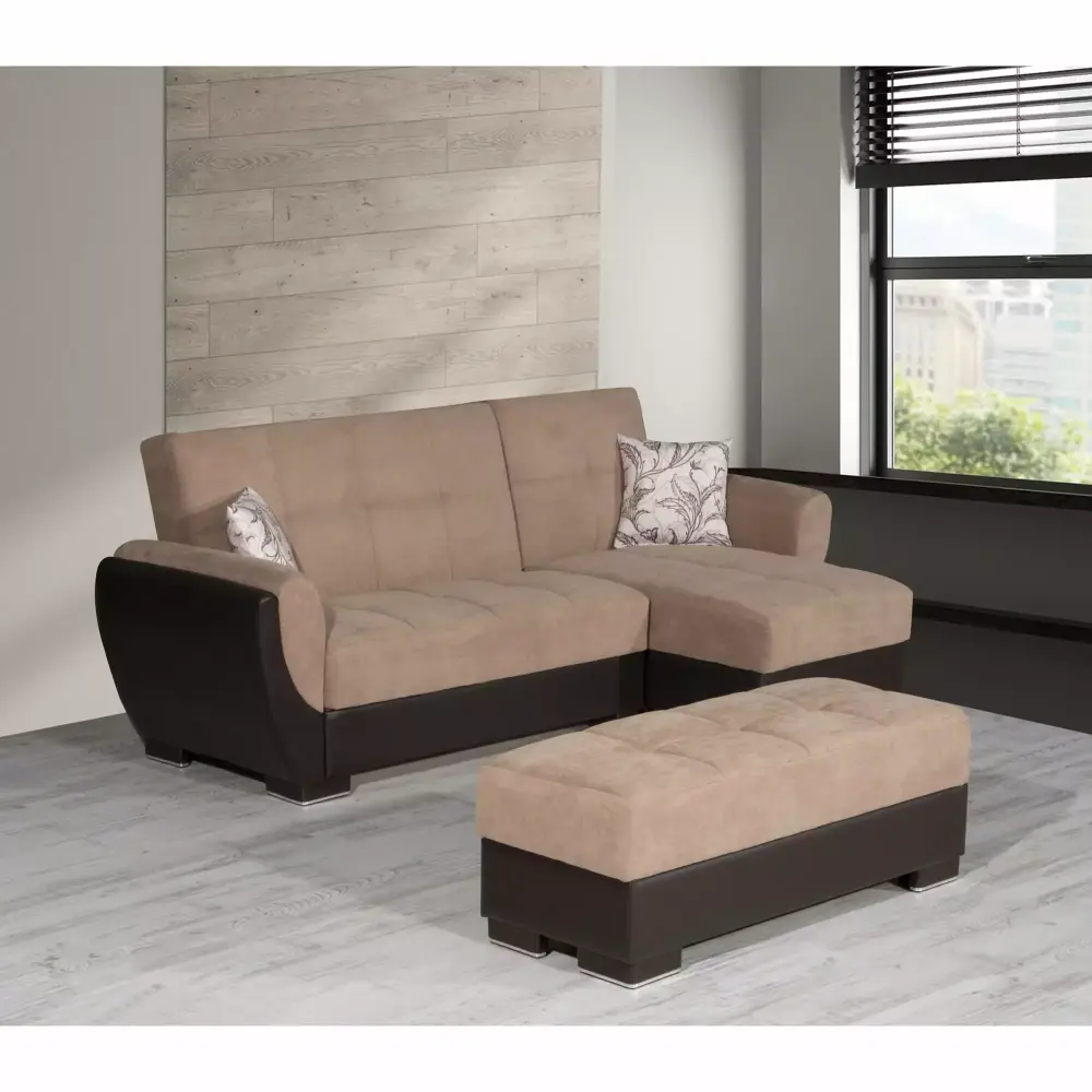 ARMADA AIR LOUNGE SECTIONAL OTTOMAN 109 TAN/BROWN