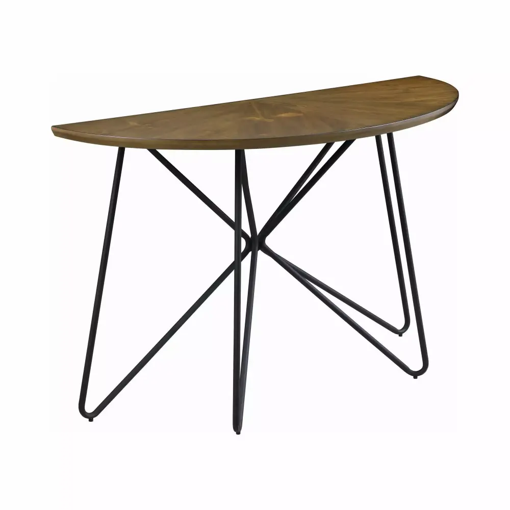 Churchill Semicircle Sofa Table Dark Brown and Black for Living Room