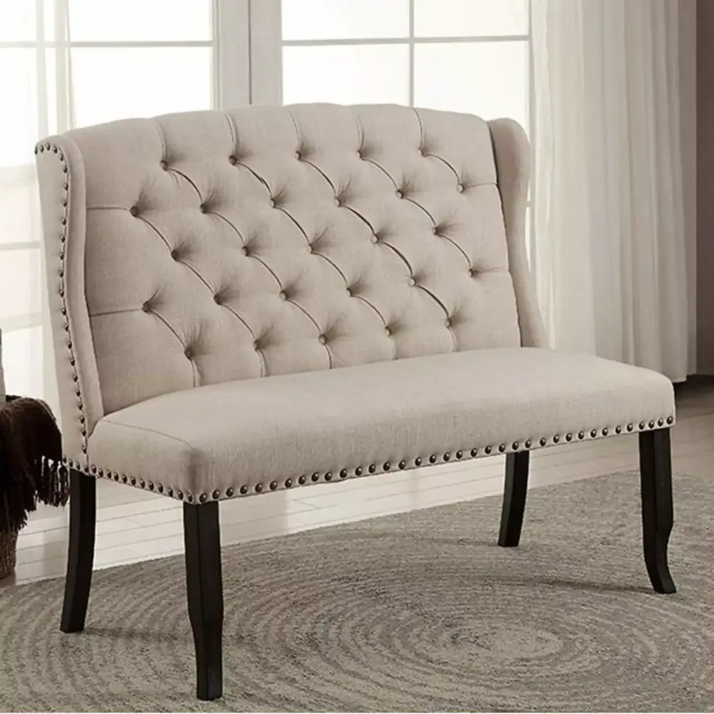 Benzara Sania I Settee Bench - Elegant Living Room Seating