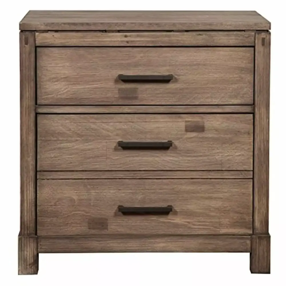 Alpine Furniture Sydney 2-Drawer Wood Nightstand in Weathered Gray