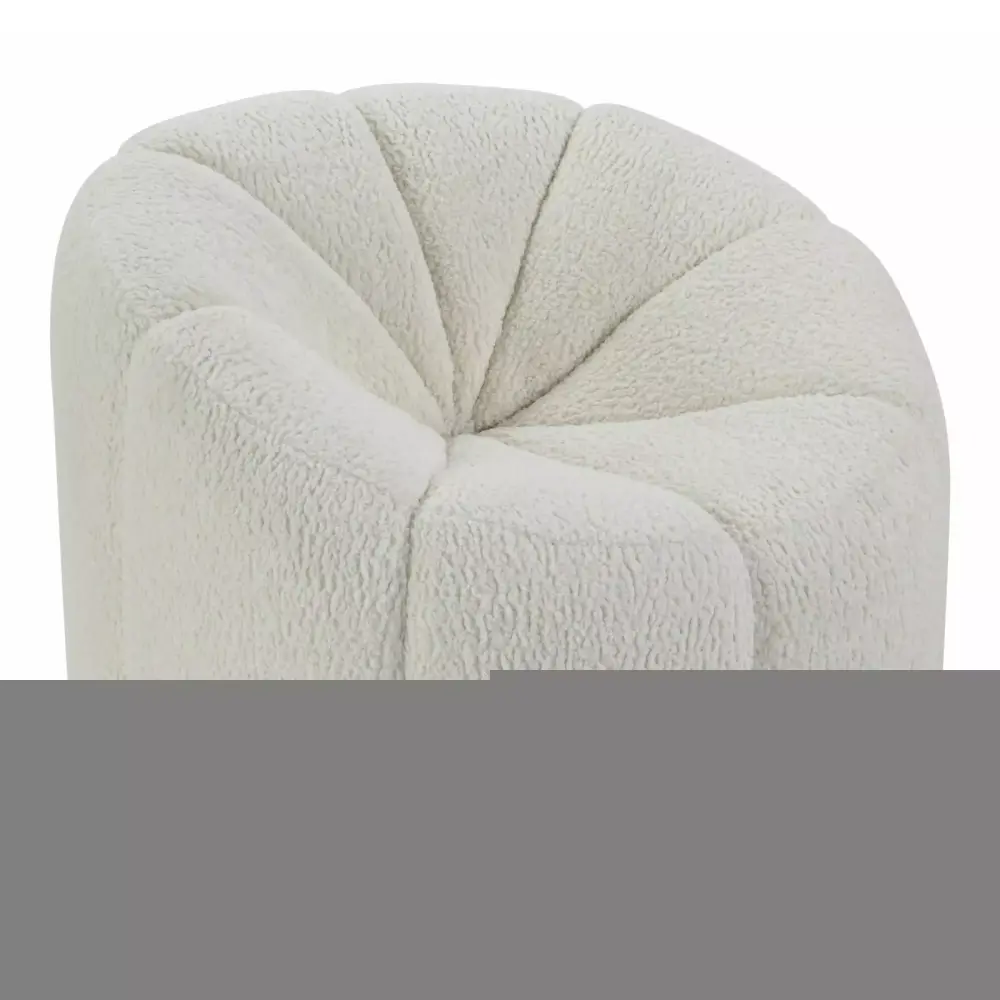 LV00230 Chair with Swivel White Teddy Sherpa - Cozy Accent Chair
