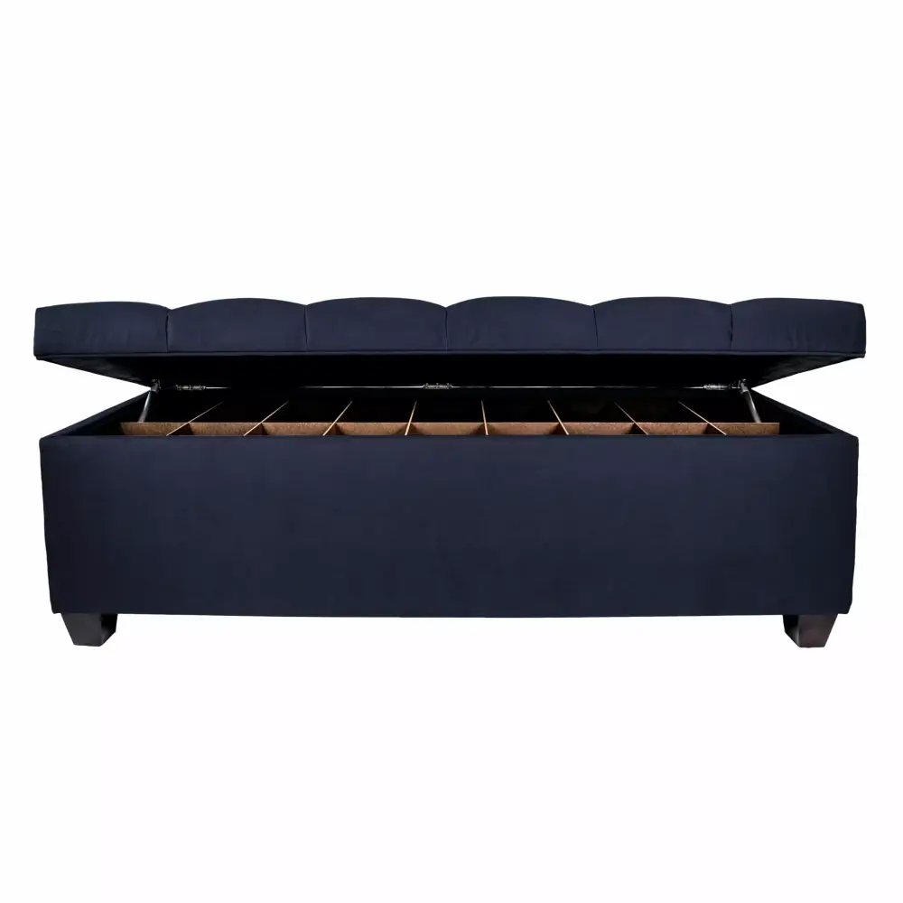 The Sole Secret MJL Furniture-Sole Secret Obsession Diamond-tufted Shoe Storage Bench Indigo Made To Order