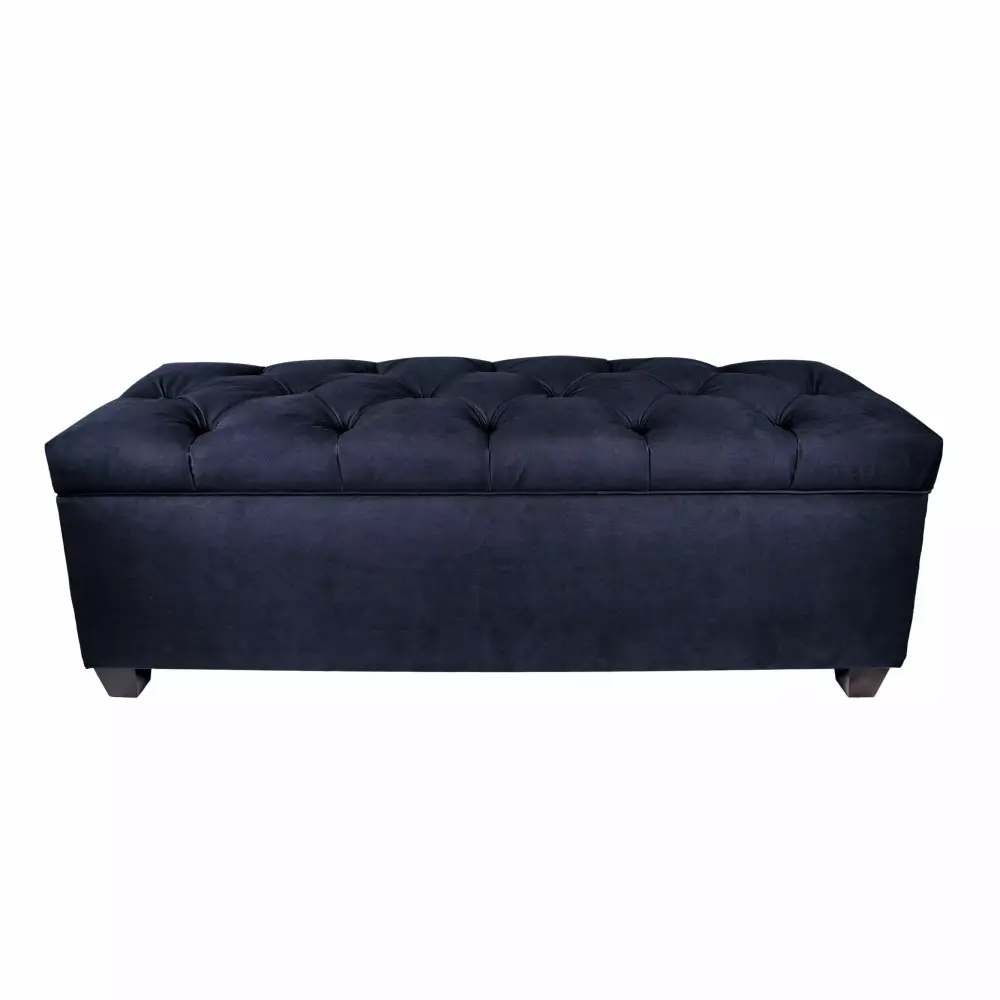 The Sole Secret MJL Furniture-Sole Secret Obsession Diamond-tufted Shoe Storage Bench Indigo Made To Order