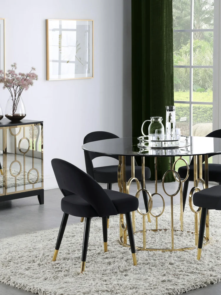 Lindsey Arched Back Upholstered Side Chairs Set of 2 in Black