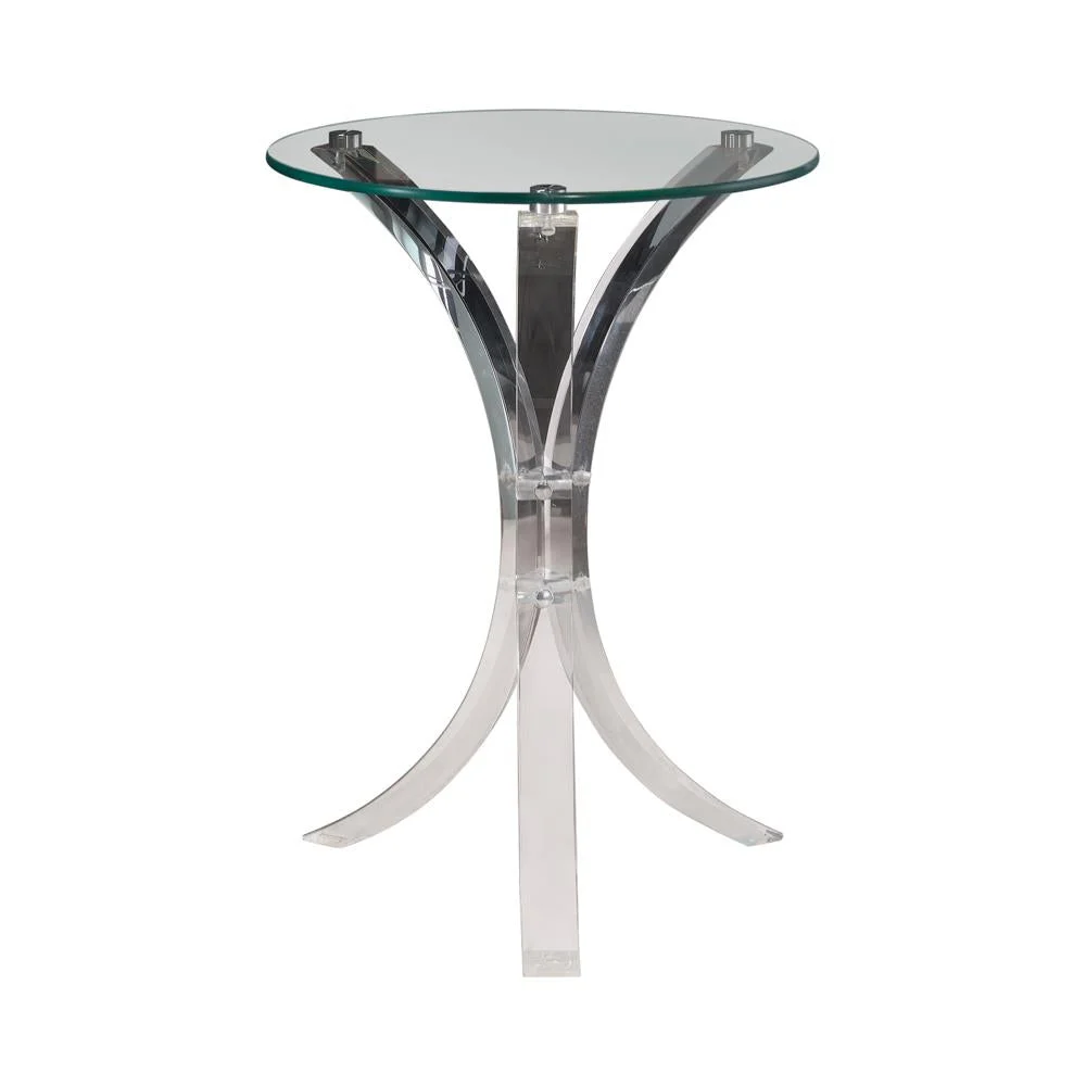 Emmett Round Accent Table Clear Glass Side Table