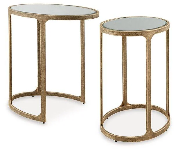 Irmaleigh Accent Table Set of 2 Modern Side Tables for Living Room