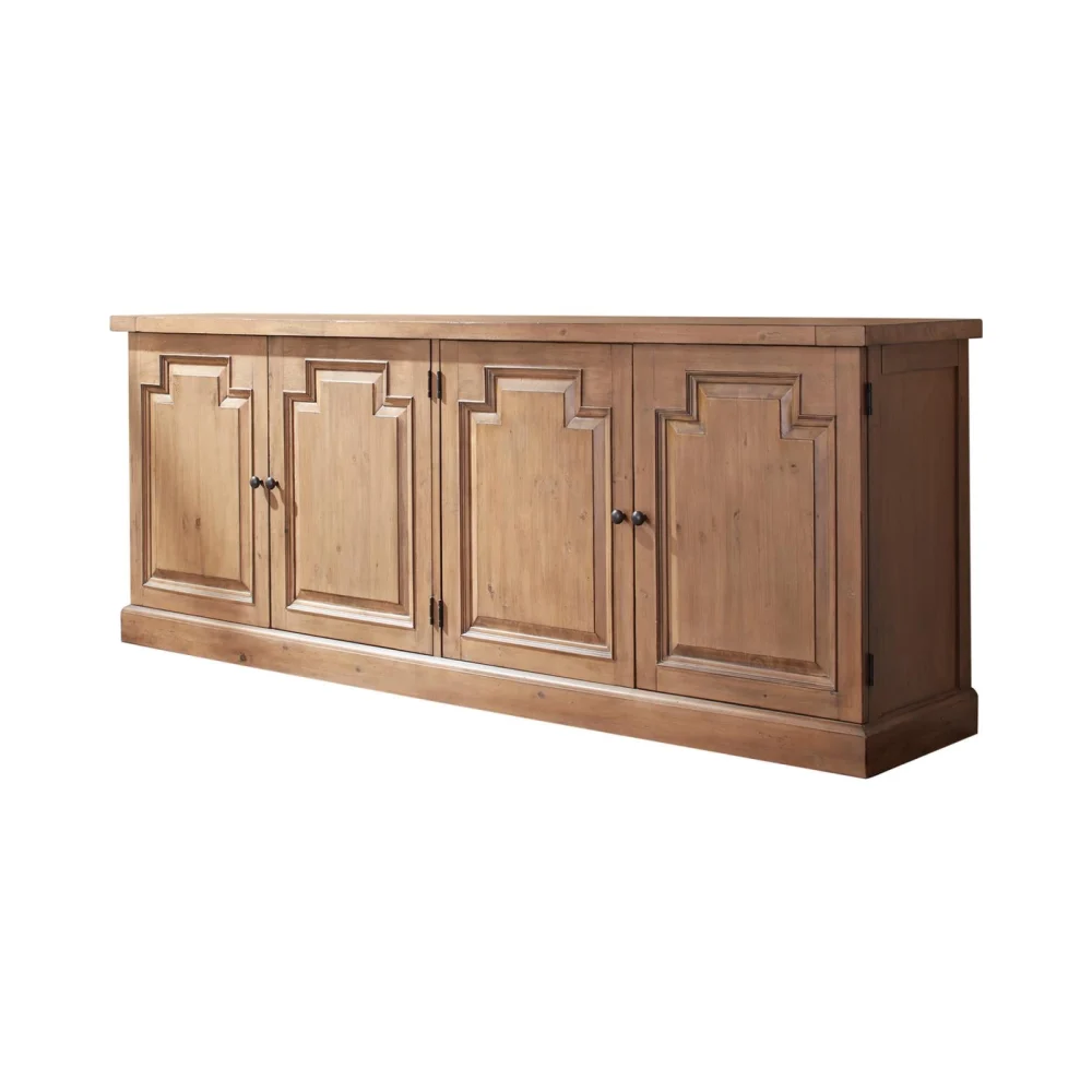 Florence 4-Door Sideboard in Rustic Smoke - Elegant Dining Room Storage
