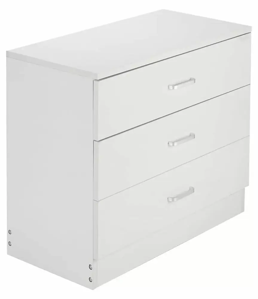 Zengpin Wood Simple 3-Drawer Dresser P2 Material Perfect Home Decoration White