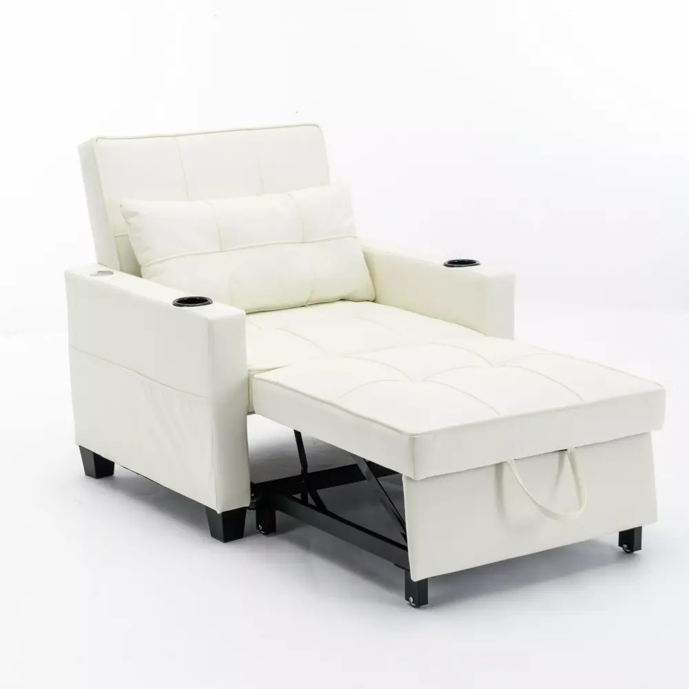 3-in-1 Convertible Sofa Bed Chair with USB Ports Wear-Resistant Anti-Scratch Sleeper Sofa for Small Spaces