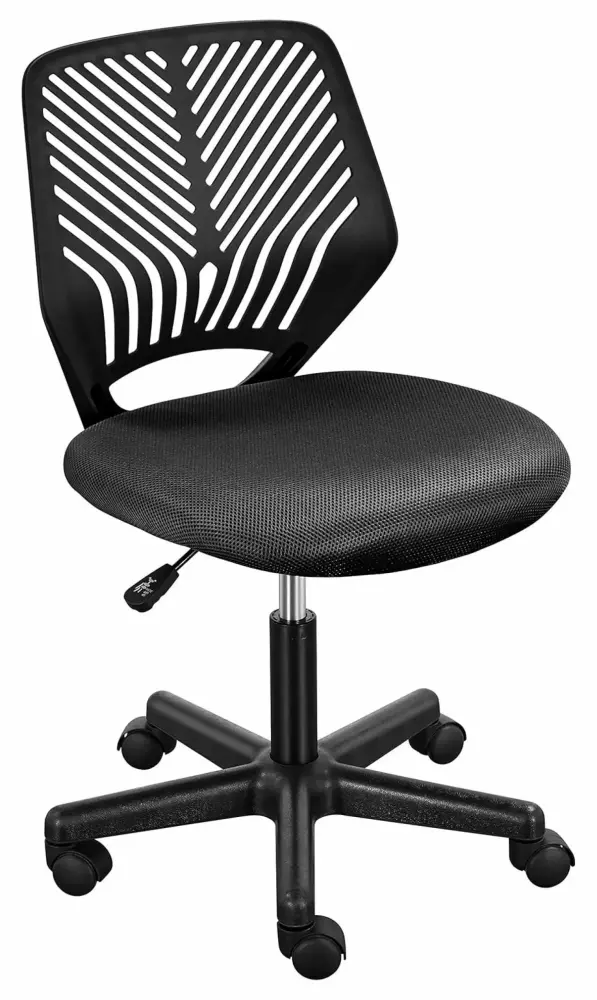 Black BULYAXIA Armless Mesh Ergonomic Office Chair Adjustable Swivel Computer Task Chair for Small Spaces